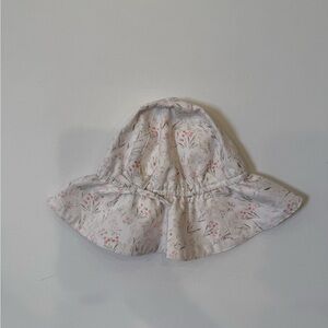 Baby Floral Reversable Sun Hat - Pink and Cream